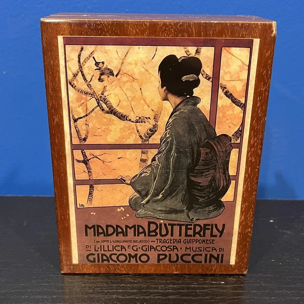 Reuge Music Box Swiss Movement Madam Butterfly Puccini Made In Italy Tested